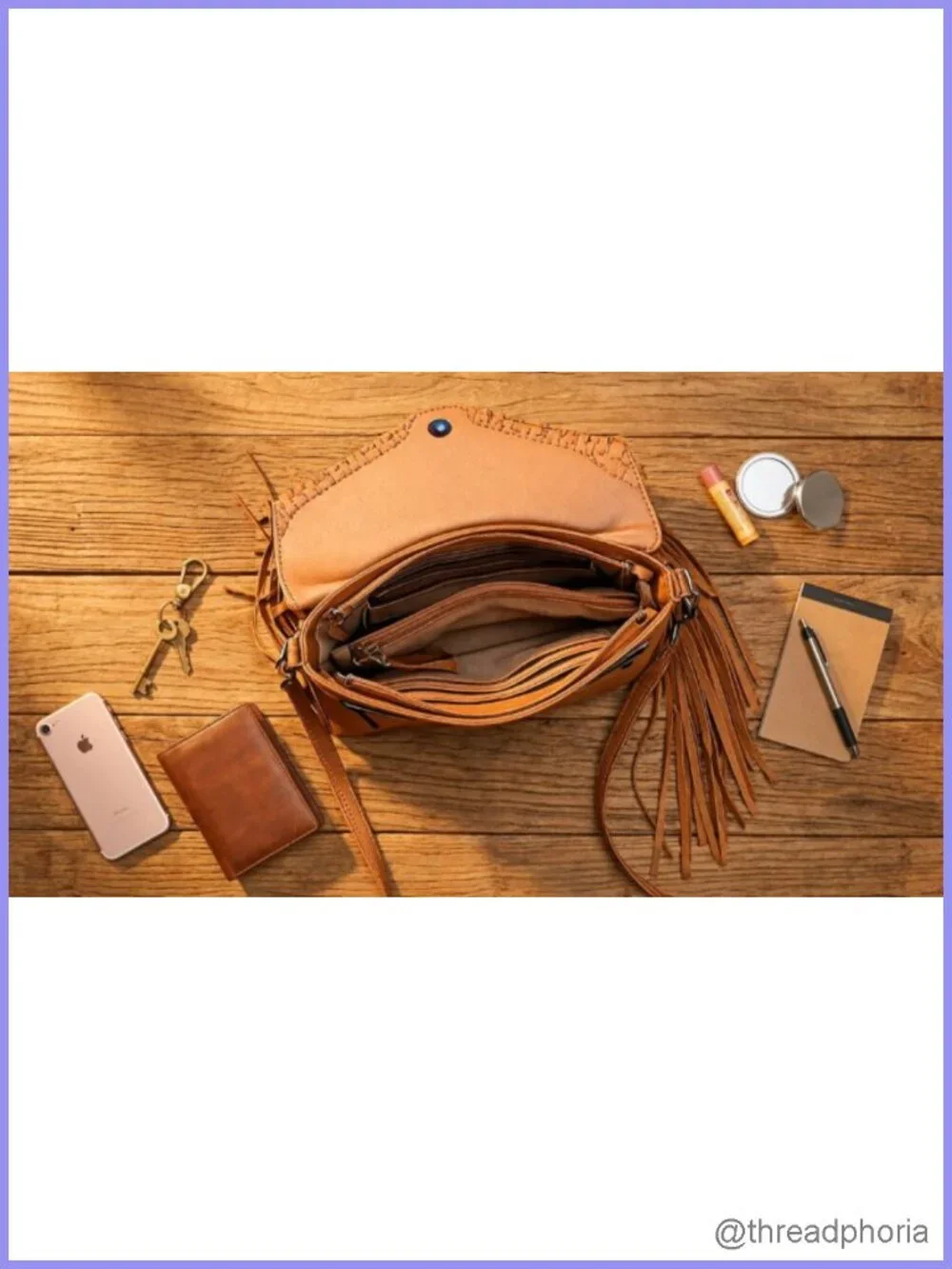 Vintage Fringe Purse Hobo Bag Vegan Leather Tassel Hippie Crossbody